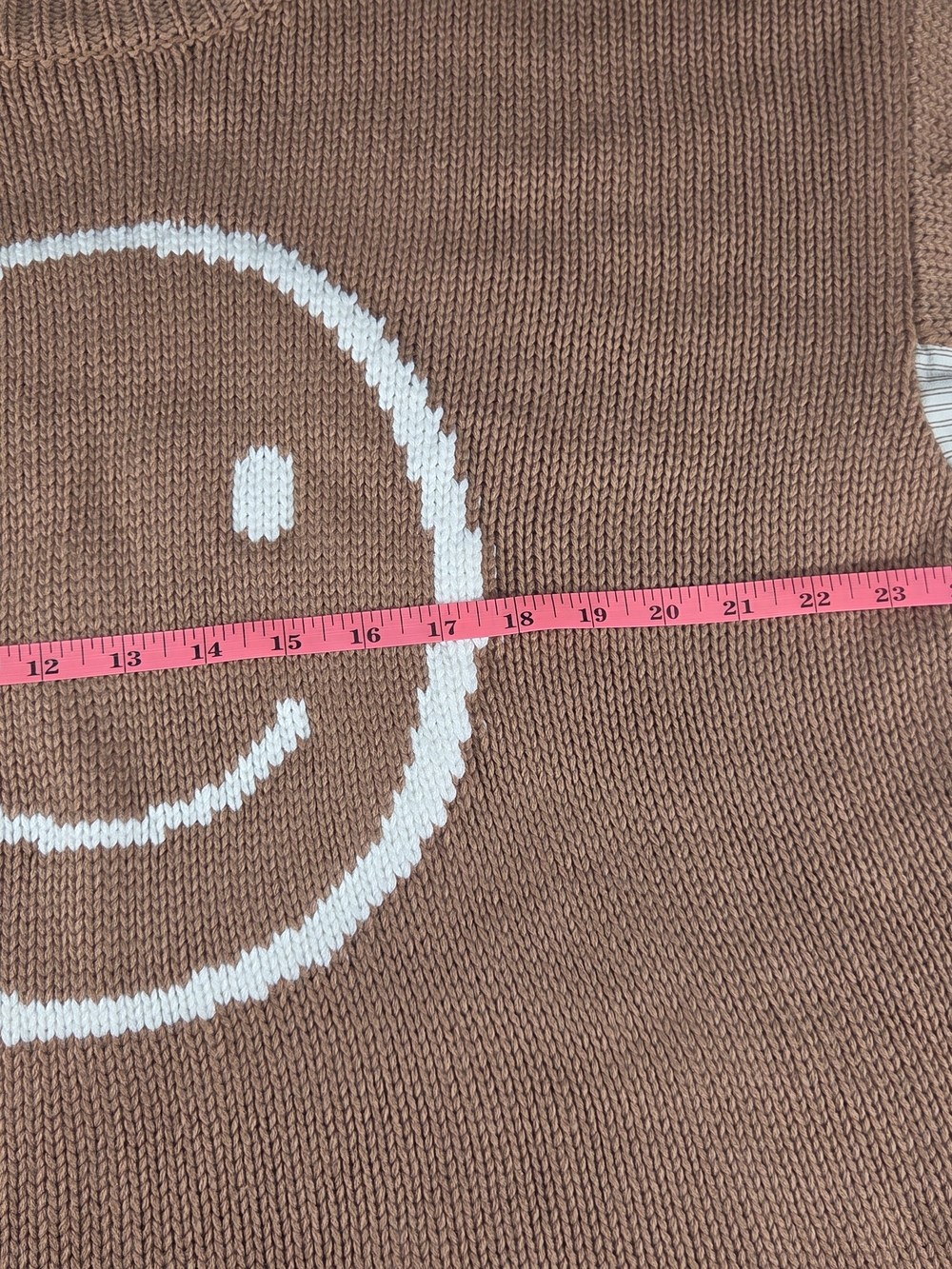 Promesa Smiley Face Knit Sweater Shirt Sleeve Illusion Small - Picture 9 of 11
